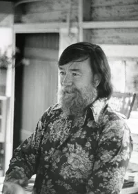 Dick Peterson in his gallery on Old South Wharf - photo by Beverly Hall