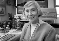 Gerry Scheide in her studio - photo by Rob Benchley