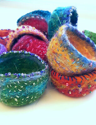 Springtime Colorful Mini-Felted Bowl, 18+